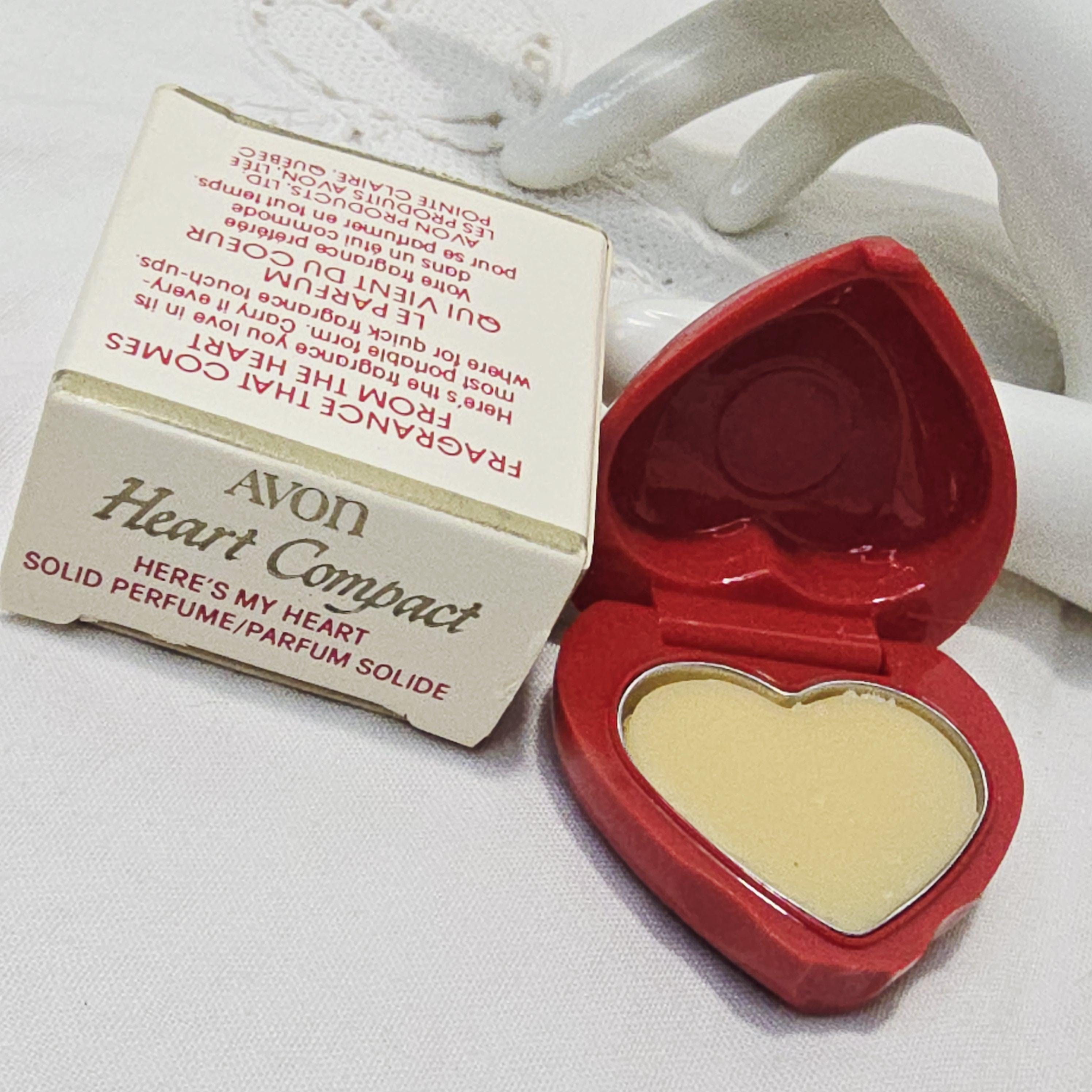 70's AVON スペイン ヴィンテージ Treasured Heart シリ Vintage Avon 70's Heart Compact - Here's My Heart Solid