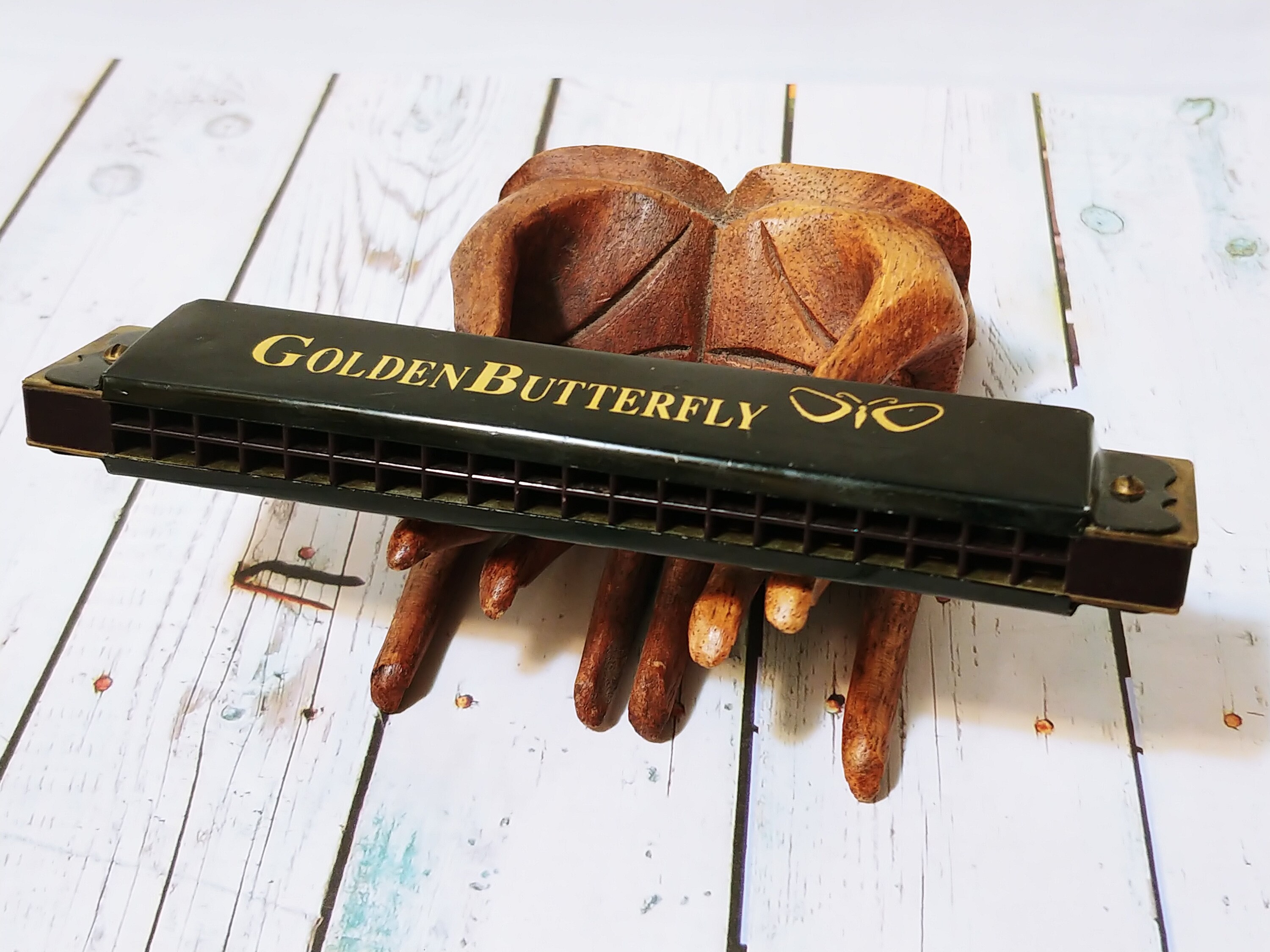 Vintage RARE Golden Butterfly Harmonica 40 Holes Beautiful Etsy