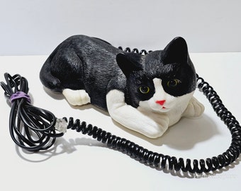 Vintage RARE Meow Kitty Cat Phone - Collectible Cat Meowing Landline Phone - Kitten Cat Lover Gift - Tested and Working