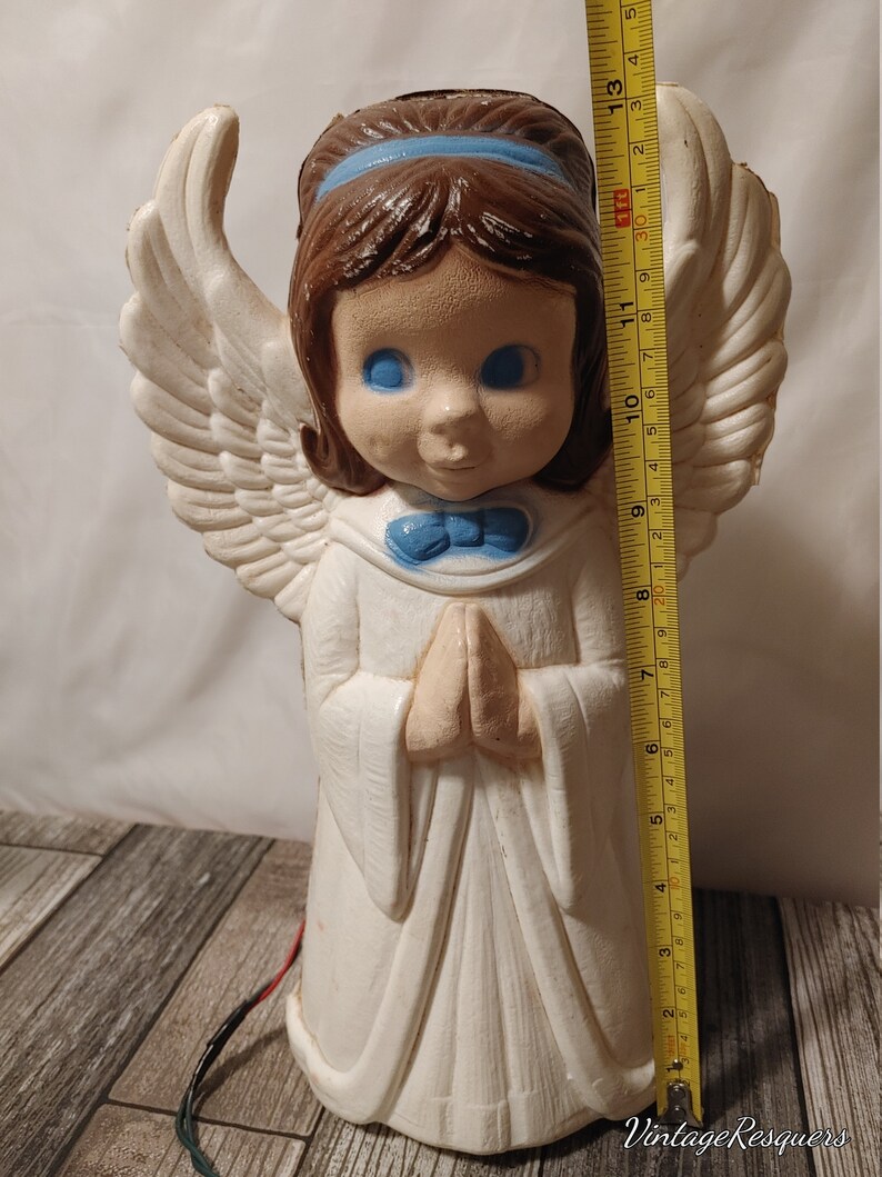 Vintage Blow Mold Christmas Angel Praying Illuminating Angel Etsy