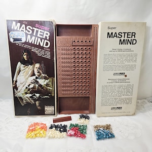 Vintage 1975 Parker Super Mastermind jeu de société - ruse, logique, stratégie jeu de code breaker - Mastermind 5 trous - soirée de jeux amusante en famille