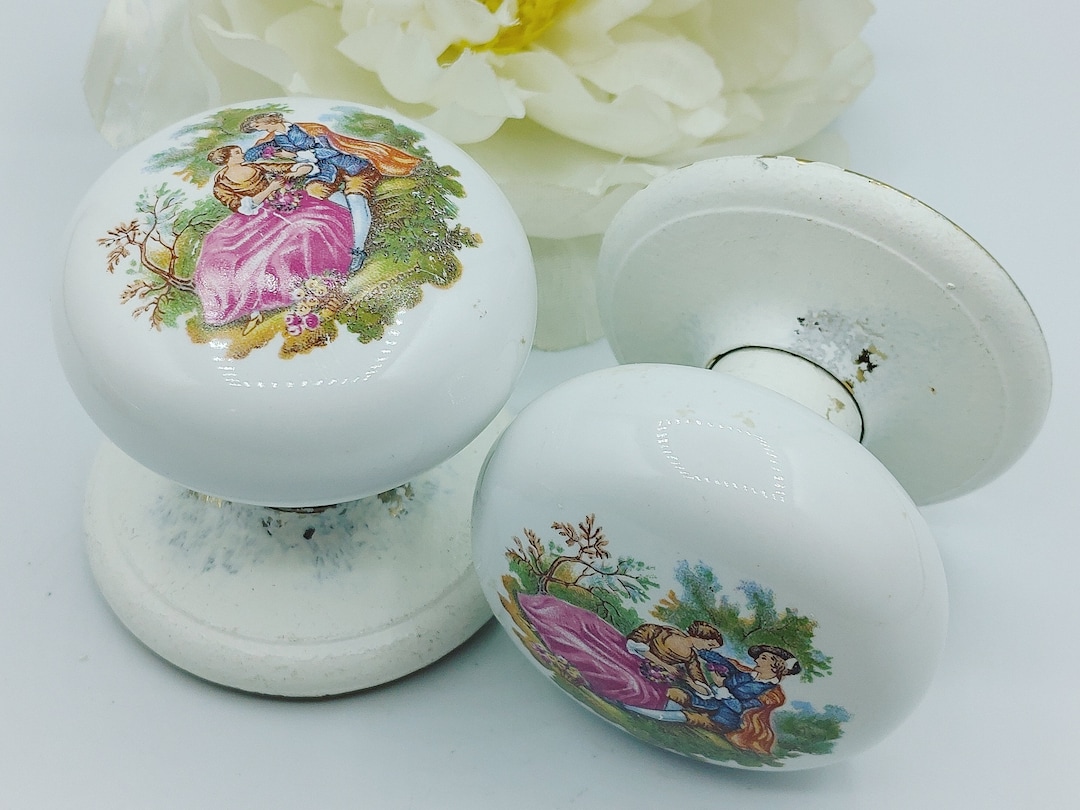 Vintage RARE White Porcelain Door Knob Set Fragonard Limoges Etsy