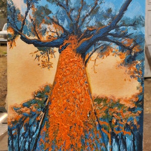 Tree Painting. Original Oak Tree Art Work. Ready to Ship. Acrylic Painting by KalashnikoffArtUS