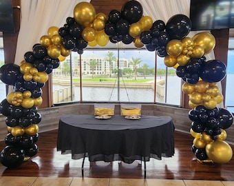 DIY Deluxe Black & Gold Balloon Arch Kit – Elegant Party Backdrop Decoration Balloon Kit