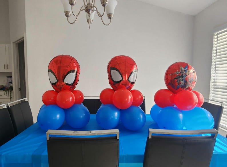 DIY Spider-Man Balloon Garland Kit – Red, Blue & Black Superhero Party Backdrop Kit image 2