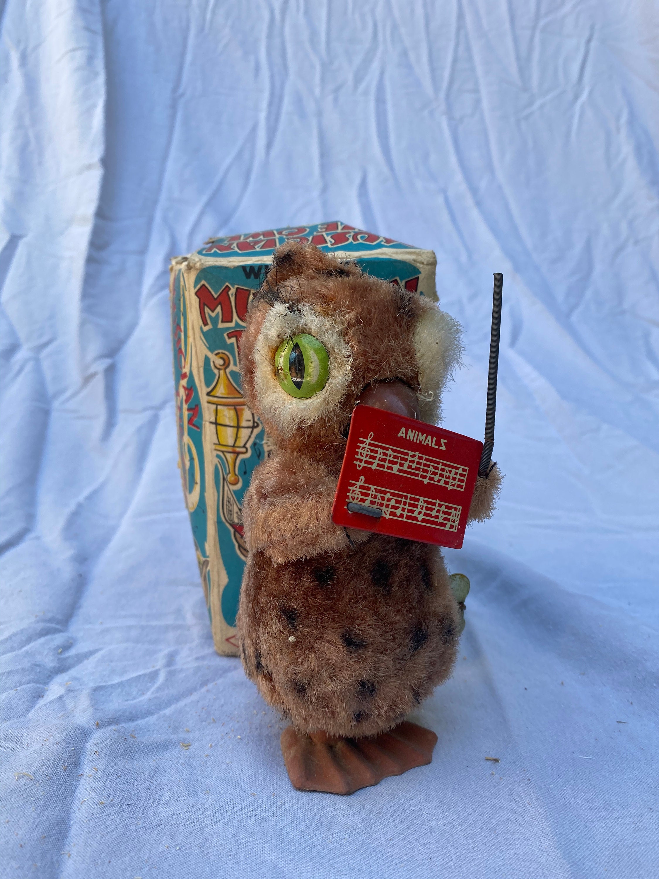 Vintage Wind Up Musician the Owl Toy Etsy