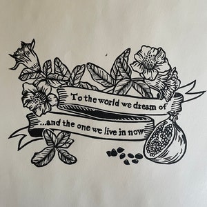 Hadestown Quote | Persephone Pomegranate Linoprint