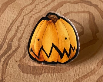 Pumpkin Pin | Jackolantern Pin | Halloween Pin |
