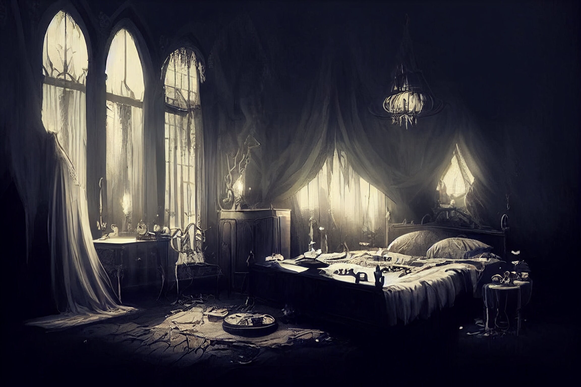 Gothic Bedroom 2 // Visual Novel Vtuber Background Etsy