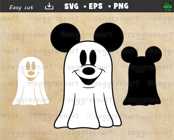 Ghost Mickey Mouse 1 Svg Png Vector Layered Clipart Cut