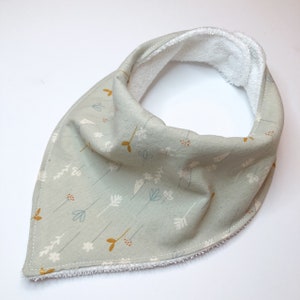 Baby Bib Bandana Cotton + Terry gender neutral bib, tiny flowers bib, minimalist simple modern bib, natural bib, baby shower gift