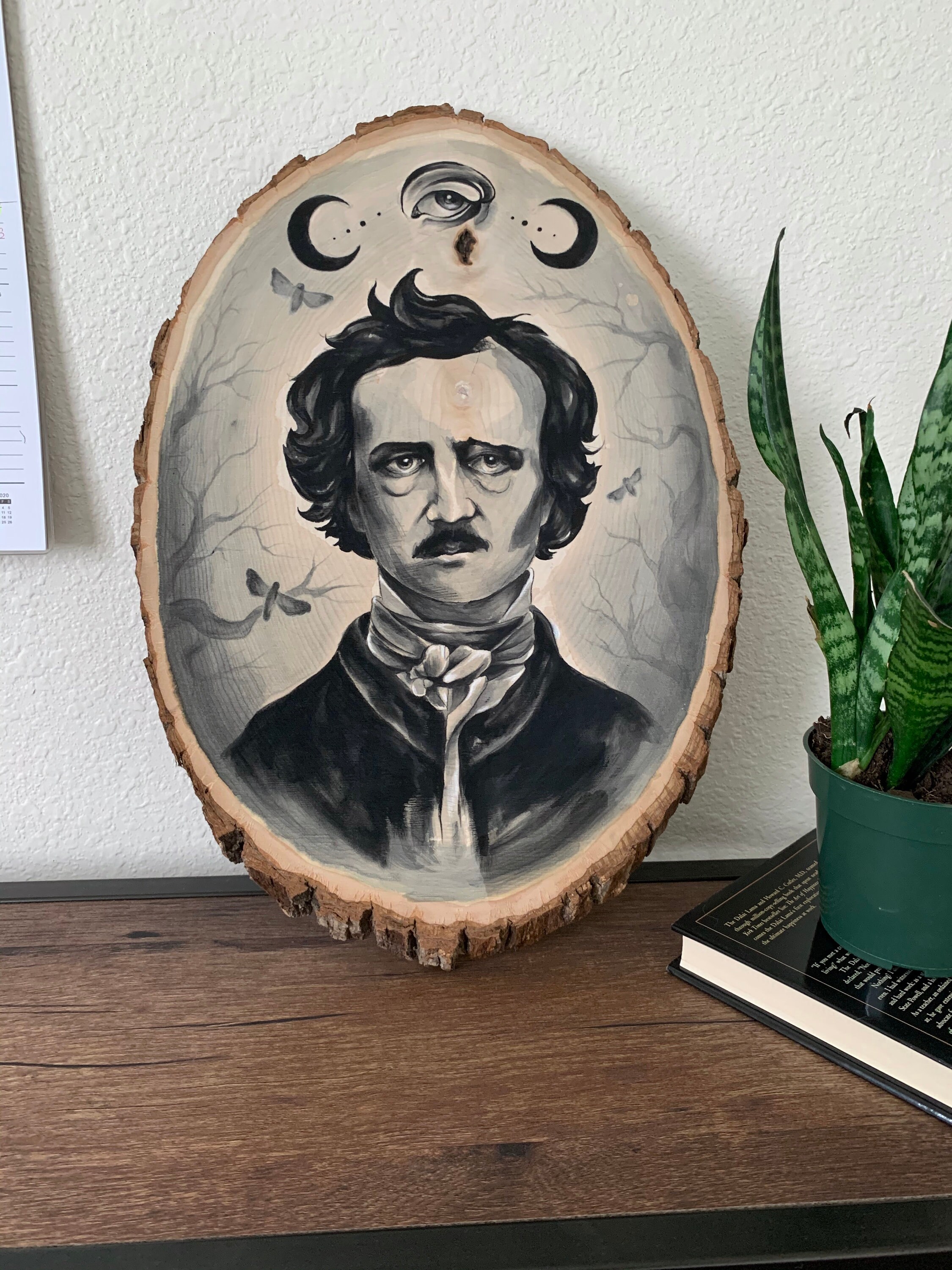 Edgar Allan Poe portrait print dark aesthetic giclee black | Etsy