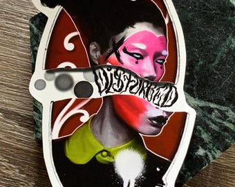 Graffiti goth girl waterproof sticker | coated outdoor stickers | modern art | laptop/diary/stationery/journal tattoo neotraditional design