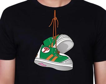 Philadelphia Phillies Mascot Cotton T-Shirt Hanging Sneakers