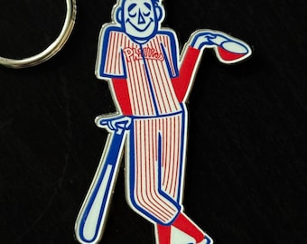 1950's Fightin' Phillies Whiz Kids Mascot  -- Metal Keychain (3.5"x1.75") -- Philadelphia Phillies