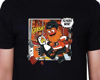 Philadelphia Flyers Mascot T-Shirt Featuring a Brick Toy Gritty
