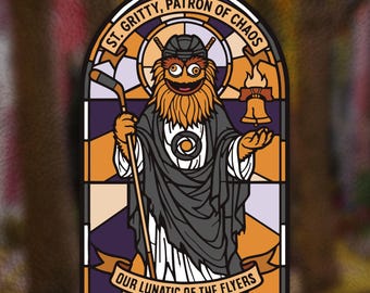 Gritty Stained Glass Window -- 5"x3" Philadelphia Flyers WINDOW CLING