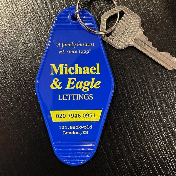 Michael & Eagle Lettings -- 'Motel Style' Keychain -- Stath Lets Flats