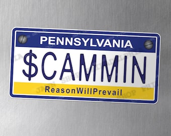 SCAMMIN License Plate -- MAGNET - 3.62"x1.66" --  'It's Always Sunny in Philadelphia' -