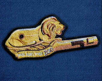 The Philadelphia Zoo Key -- Lion -- Embroidered Iron-On PATCH - 4.5"x2"