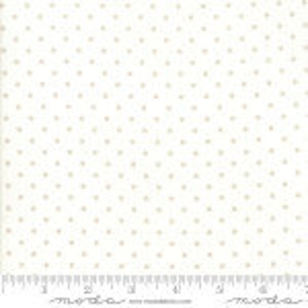 Amberley Continu HALF YARD Lin White Dots - Brenda Riddle - Moda - Épuisé - Tissu en coton