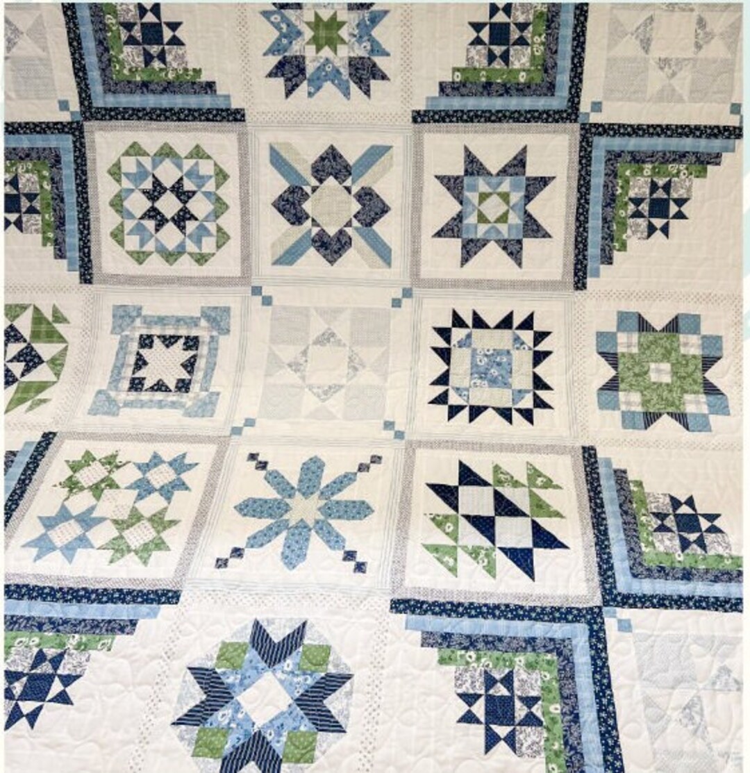 Nantucket Summer Sampler Quilt 80x 80 Queen Etsy