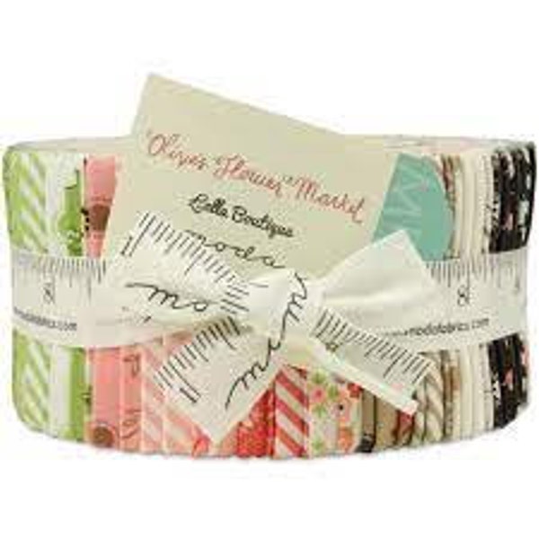 Olive's Flower Market - Jelly Roll - OUT OF PRINT - Lella Boutique - Moda - precut cotton quilting fabric strips