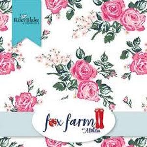 Fox Farm 1/2 ヤード メイン SC8260 -WHITE メリッサ モーテンソン ライリー ブレイク デザインズ 絶版 コットン生地