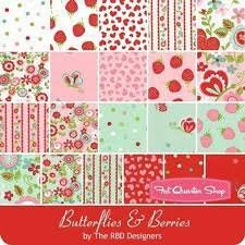 Butterflies and Berries Petite 10” stacker (21 pcs) and Pattern Riley Blake - Fat Quarter Shop - OOP