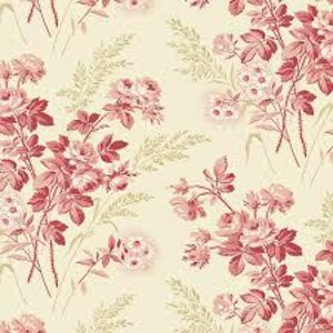 Erdbeeren und Creme 1/2 Yard Cottage A-355-NE Liebesbrief Andover Stoffe Edyta Sitar Wäschekorb Quilts