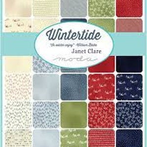 Wintertide Jelly Roll Janet Clare - OUT OF PRINT - Moda - Precut cotton quilting strips Winter Christmas Holiday Snowman