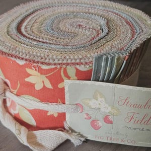 Strawberry Fields Original Jelly Roll (Forty 2.5&quot;x 44&quot; Strips) - Fig Tree - Moda - Out of Print - 100% Cotton fabric
