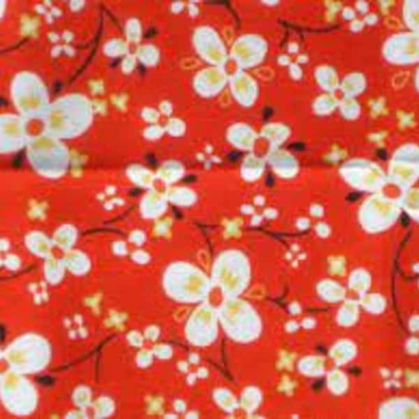 Farmdale Blossom  Alexander Henry 29 x 44 OUT OF PRINT - red floral - Cotton quilting fabric