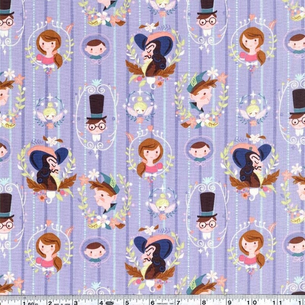 Neverland Continuous 1/2 Yard Darling Wall Periwinkle - Jill Howarth - Riley Blake Designs 2017 - Out of Print - 100% Cotton Fabric