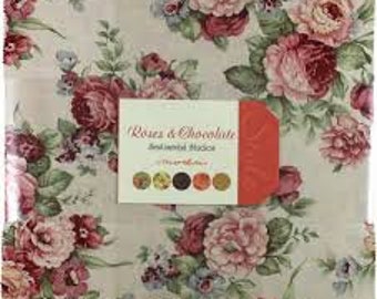 ROSES & CHOCOLATE Layer Cake von Sentimental Studios für Moda - 10-Zoll-Quadrate