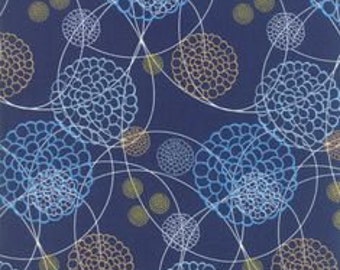 True Blue 1/2 Yard Zen Chic 1620 15 Admiral&#39;s Blue - OUT OF PRINT - Moda - 100% Cotton Quilting Fabric