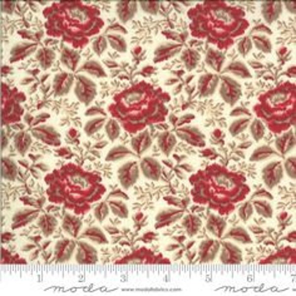 La Rose Rouge Continuous HALF YARD Pearl French General - Moda - Out of Print - 100% Cotton Fabric