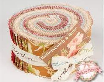 Butterscotch and Rose - Jelly Roll - Fig Tree & Co. Moda Fabrics - Rare! - 40 2.5" Strips- Precut Quilt Fabric