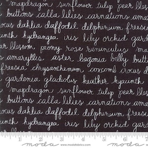 Olive's Flower Market Pizarra de floricultura continua de 1/2 yarda - Lella Boutique - Moda - Agotado - Tela de algodón