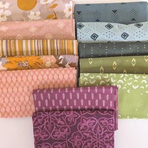 Fat Quarter Bundle, 12 Stück Figo, Blissful Blooms Riley Blake und andere Zuschnitt Baumwollstoff