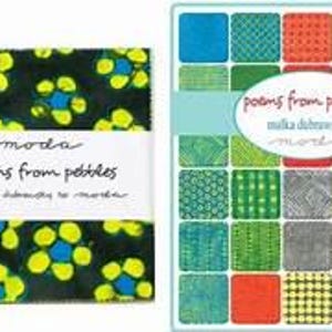 Op de afbeelding: Een boek getiteld "Poems from Pettles" van Milka Dubrovsky. De omslag van het boek heeft een kleurrijk patroon van groene, blauwe, rode en gele vierkanten. Het boek is uitgegeven door Moda.