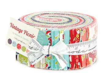 Vintage Picnic Jelly Roll Bonnie & Camille Moda Rare Out of Print - Precut Cotton Quilting Fabric Strips