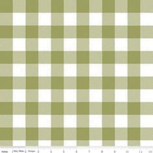 Nowoczesny dom wiejski 1/2 jarda Buffalo Check Green Simple Simon & Co. dla Riley Blake Designs - Tkanina bawełniana - Wyprzedany