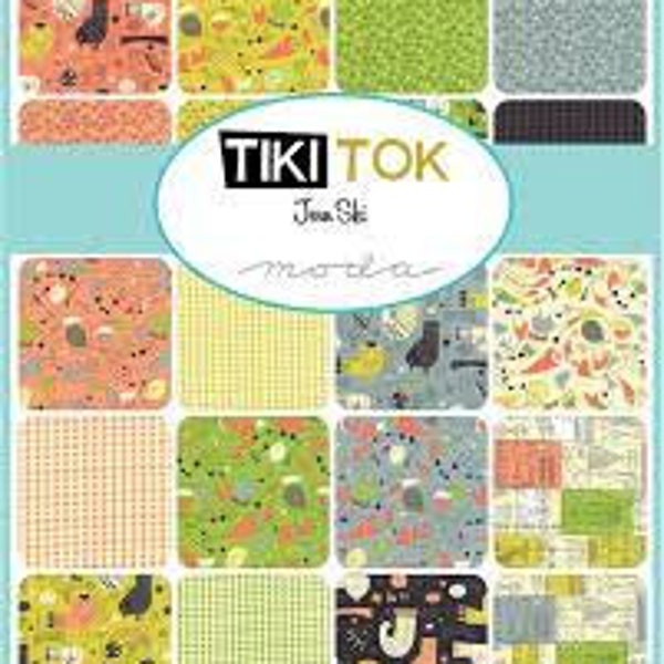 Tiki Tok Charm Pack by Jenn Ski Moda Quilting Fabric OUT OF PRINT