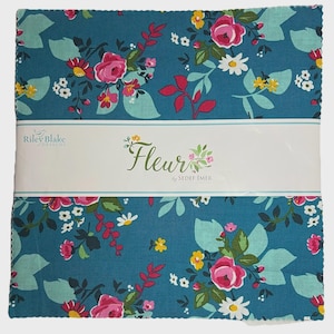 Riley Blake Floral Fabric FLEUR Layer Cake 10&quot; Stacker INCOMPLETE (Missing 2)