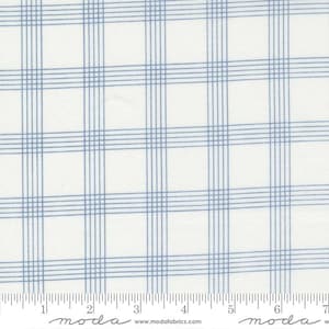 Nantucket Summer 1/2 Yard Kremowo-niebieska krata Camille Roskelley Moda Wyprzedane Tkanina bawełniana