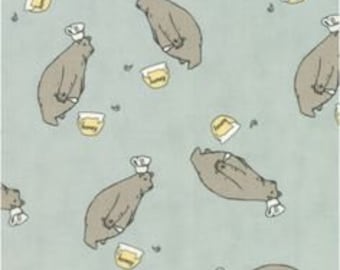 Darling Little Dickens 1/2 yard Puddle Honey Bear - Moda - Out of Print - Nursery - Cotton Fabric