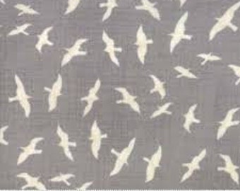 Ahoy Me Hearties Continuous 1/2 Yard Gray Seagulls - Janet Clare - Moda - Cotton Fabric - Out of Print