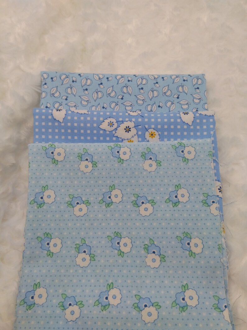 Vintage look three 14 yard pieces Blue Destash