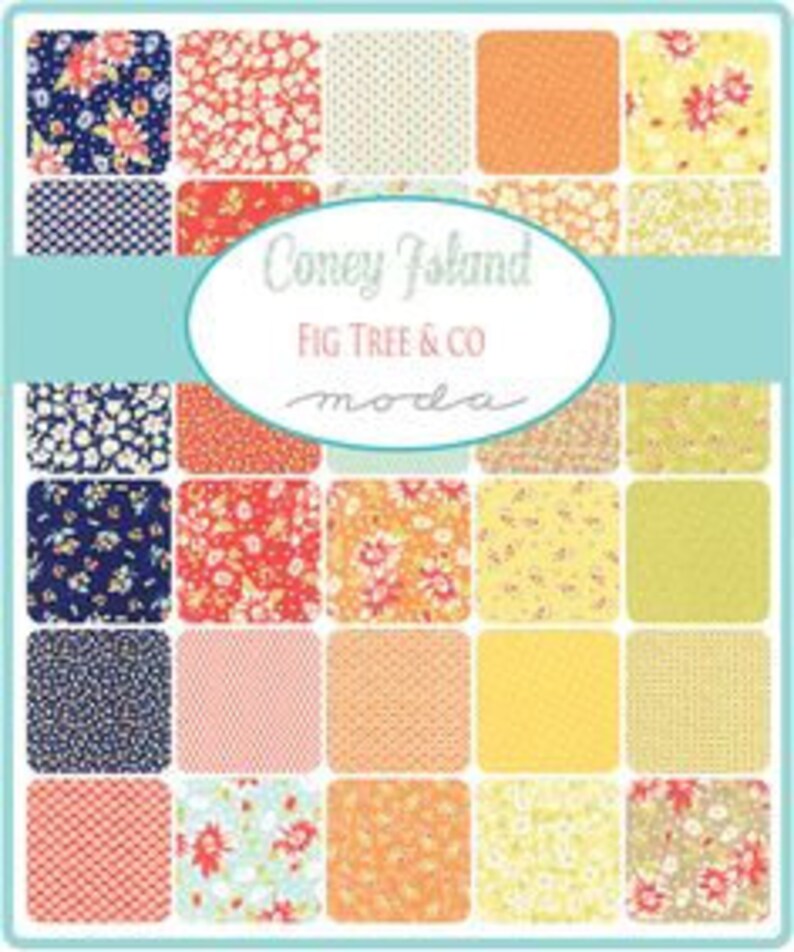 By the 1/2 Yard Coney Island Candy Apple Red Fig Tree Etsy